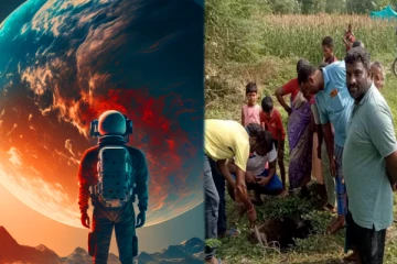 வானிலிருந்து திருப்பத்தூர் கிராமத்தில் விழுந்த மர்ம பொருள் - செல்பி எடுக்க குவியும் மக்கள்!