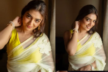 நடிகை நஸ்ரியா சேலையில் கியூட் போடோஷூட்