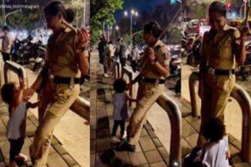 பெண் பொலிசாரிடம் விடாமல் சண்டையிடும் குழந்தை! நொடியில் கவலையை மறந்திடுவீங்க