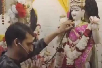 பகவான் கிருஷ்ணரின் சிலையில் கேட்ட இதயத்துடிப்பு: ஷாக்கிங் வீடியோ