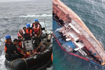 ஓமன் கடலில் கவிழ்ந்த சரக்கு கப்பல்: 8 இந்தியர்கள், 1 இலங்கையர் மீட்பு