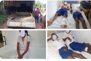 எரிபொருள் இல்லை -லொறியில் பாடசாலை சென்ற மாணவர்களுக்கு ஏற்பட்ட விபரீதம் (படம்)