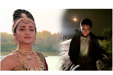 இரவில் ஒளிர்ந்த இரட்டை நிலா... - த்ரிஷாவை வர்ணிக்கும் ரசிகர்கள்...!