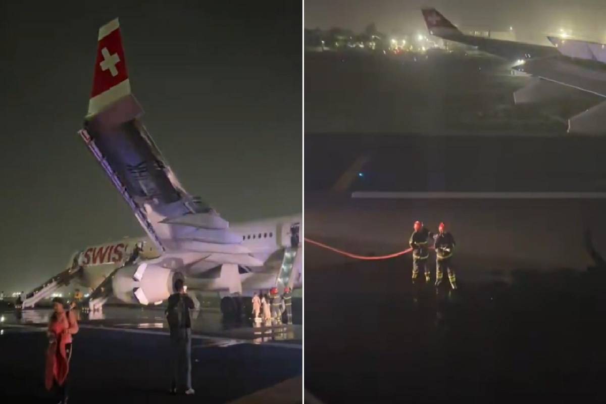 டெல்லியில் புறப்பட்ட போது தீப்பற்றி எரிந்த சுவிஸ் விமானம்! 6 பேர் படுகாயம் | 6 Injured Swiss Air Flights Engine Fail Catch Fire