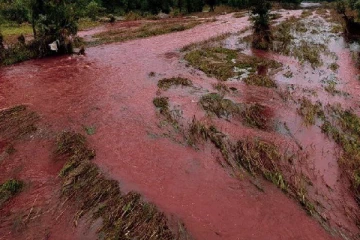 உக்ரைனில் திடீரென சிவப்பு நிறத்தில் மாறியுள்ள நதி! அதிர்ச்சியில் மக்கள்!