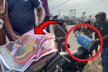 ரணிலுக்கு ஆதரவு கோரி மோட்டார் சைக்கிளில் சிலிண்டருடன் செல்ல முற்பட்ட ஆறு பேர் கைது