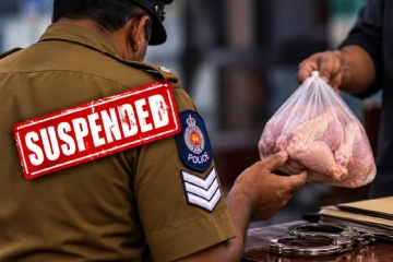 பிணை வழங்க கோழி இறைச்சி கேட்டவர் பணி நீக்கம்!