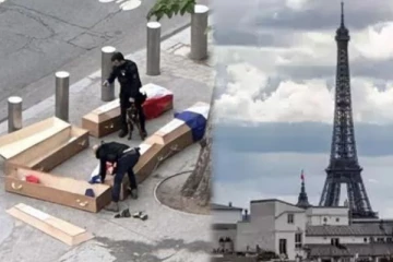 ஈபிள் கோபுரத்தின் அருகே இருந்த சவப்பெட்டிகளால் பரபரப்பு: மூன்று பேர் கைது