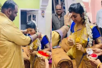 மாலையும் கழுத்துமாக நிற்கும் புதுமண தம்பதி! உச்சக்கட்ட கொண்டாட்டத்தில் மஹாலட்சுமி - ரவீந்தர் ஜோடி
