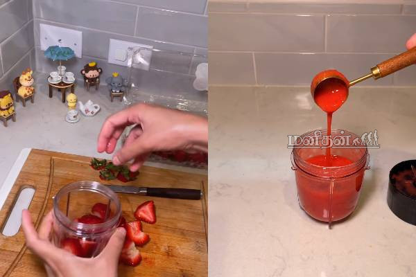 strawberry mousse : குக் வித் கோமாளி ஷபானாவின் பாணியில் ஸ்ட்ராபெரி மூஸ்! | Italian Strawberry Mousse Recipe In Tamil