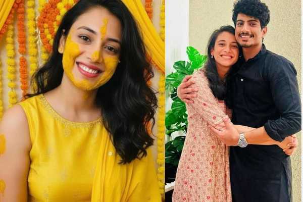 நாளை ஸ்மிருதி மந்தனா திருமணம்!! சக வீராங்கனைகளின் Haldi Ceremony புகைப்படங்கள்.. | Smriti Mandhana Palash Muchhal At Haldi Ceremony