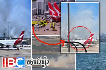 சிட்னியில் என்ஜின் வெடித்து தீ விபத்திற்குள்ளான விமானம் : தெய்வாதீனமாக உயர்தப்பிய பயணிகள்