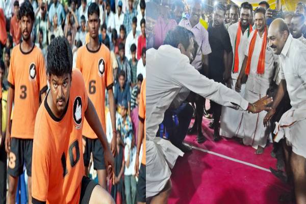 கபடி எனக்கு பிடிக்கும் : வேட்டியை மடித்து கட்டி கபடியாடிய எச்.ராஜா | H Raja Participated In The Kabaddi கபடி எனக்கு பிடிக்கும் : வேட்டியை மடித்து கட்டி கபடியாடிய எச்.ராஜா | H Raja Participated In The Kabaddi