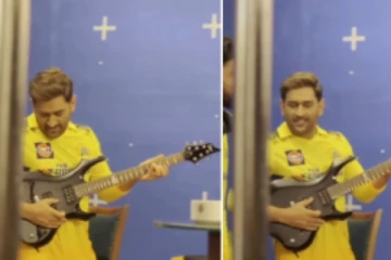 கிட்டார் வாசித்து தன் அணியினருடன் மகிழ்ந்த தோனி - வைரலாகும் மாஸ் வீடியோ