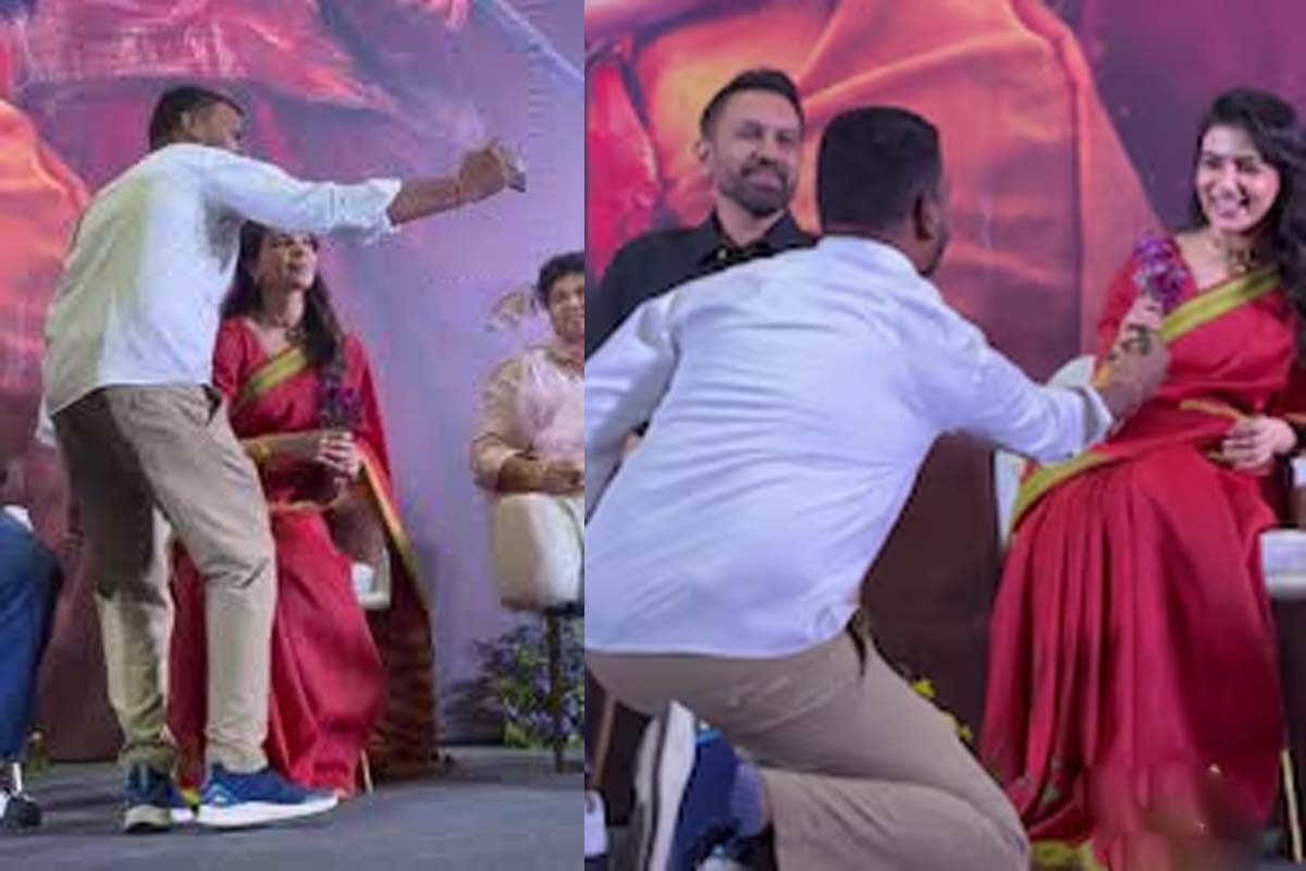 கணவர் முன்பு நடிகை சமந்தாவிடம் காதலை கூறிய ரசிகர்... ராஜ் நிடிமோரு கொடுத்த ரியாக்ஷன் | Fan Proposing Samantha In Front Of Husband கணவர் முன்பு நடிகை சமந்தாவிடம் காதலை கூறிய ரசிகர்... ராஜ் நிடிமோரு கொடுத்த ரியாக்ஷன் | Fan Proposing Samantha In Front Of Husband