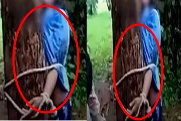 பெண்ணை கட்டிவைத்து தாக்கிய அதிகாரிகள்; நடந்தது என்ன?