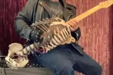 மாமாவின் எலும்புக்கூட்டை கிட்டாராக மாற்றிய இசைக்கலைஞர்