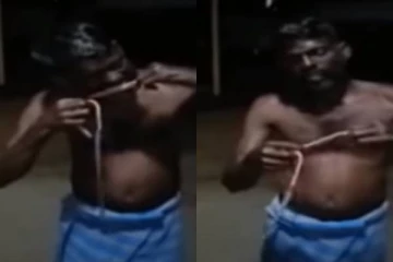 கொரோனாவுக்கான அரிய மருந்து என கூறி உயிருள்ள பாம்பை சாப்பிட்ட நபருக்கு நேர்ந்த நிலை