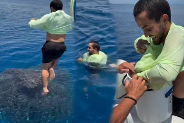 Viral Video: சட்டென கடலுக்குள் குதித்த நபர்! டீசர்ட்டில் மாட்டிய மீனைப் பாருங்க