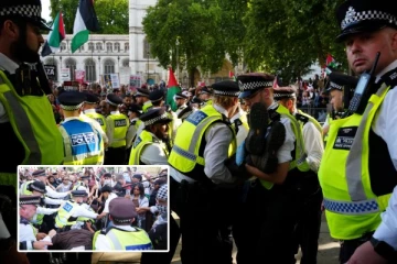 லண்டனில் 890 பேர் அதிரடியாக கைது! பாலஸ்தீனத்திற்கு ஆதரவாக நூற்றுக்கணக்கானோர் போராட்டம்!