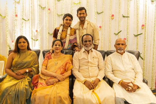 வருங்கால மனைவிக்கு பிறந்த நாள் சர்ப்ரைஸ் கொடுத்த விஷால்! வைரலாகும் காணொளி | Actor Vishal Wishes Sai Dhanshika On Her Birthday