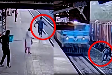 தண்டவாளத்தில் விழுந்த நபரை நொடிகளில் காப்பாற்றிய ரயில்வே ஊழியர்! இணையத்தில் பரவும் சிசிடிவி வீடியோ