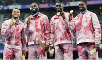 அஞ்சல் ஓட்டப் போட்டியில் தங்கம் வென்ற கனடியர்கள்