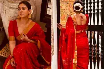 சிவப்பு நிற புடவையில் ரசிகர்களை மயக்கும் நயன்தாராவின் போட்டோ ஷுட்