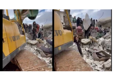 சிரியாவில் இடிபாடுகளில் சிக்கிய கர்ப்பிணி தாய்... - குழந்தை பிறந்த பிறகு இறந்த சோகம்...! வைரலாகும் வீடியோ...!