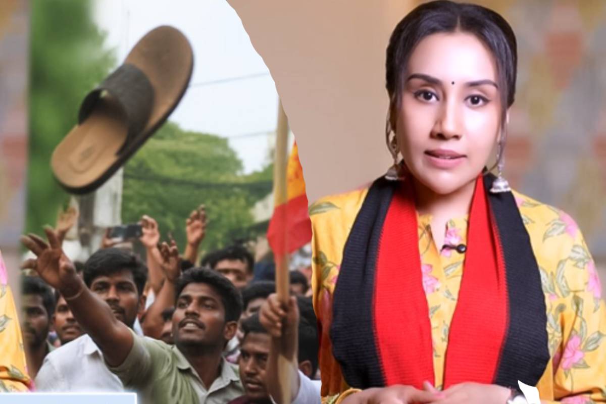 தவெகவினர் செருப்பை வீசியும் நான் பேச்சை நிறுத்தல!! திமுக திவ்யா சத்யராஜ்.. | Tvk Workers Throw Slipper To Divya Sathyaraj