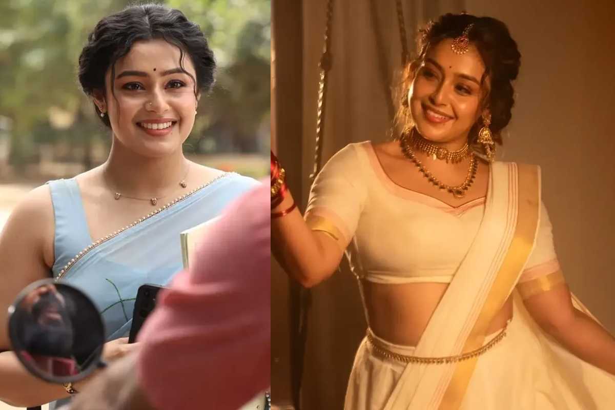நடிகை மோக்‌ஷாவின் ஓணம் ஸ்பெஷன் சேலை போட்டோஸ்... | Mokksha Actress Share Car Launch Event Photos