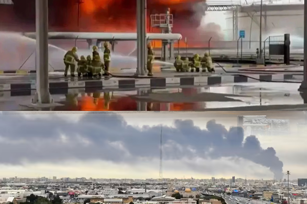 குவைத் சர்வதேச விமான நிலையத்தில் தாக்குதல்; எரிபொருள் தொட்டிகளில் பெரும் தீ | Kuwait International Airport Iran Attack Fire