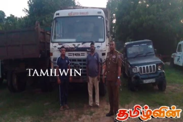 சட்டவிரோதமாக மணலை ஏற்றிச்சென்ற கனரக வாகனத்தை துரத்திச் சென்று பிடித்த பொலிஸார்