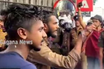 අන්තරේ විරෝධය උණුසුම් වෙයි - පොලීසියෙන් ජල ප්‍රහාර ( VIDEO)