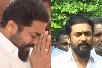 அவர் தட்டிலிருந்து எனக்கு சாப்பாட்டை ஊட்டிவிட்டார்! விஜயகாந்த் நினைவிடத்தில் கண்ணீர்விட்டு அழுத நடிகர் சூர்யா