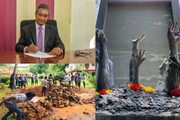 யாழ் பல்கலை துணைவேந்தரைப் பதவி நீக்க பகடையாக்கப்படுகிறது முள்ளிவாய்க்கால் நினைவுத்தூபி!