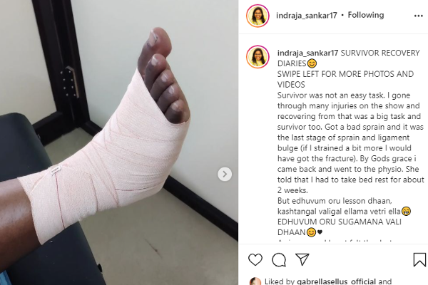 சர்வைவர் ஷோவால் இந்திரஜாவிற்கு ஏற்பட்ட பரிதாப நிலை... பேரதிர்ச்சியில் உறைந்த ரசிகர்கள்! | Indraja Shankar Instagram Viral