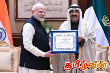 நரேந்திர மோடிக்கு குவைத்தில் வழங்கப்பட்ட உயரிய விருது