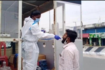 நடமாடும் காய்கறி வாகனம் ஓட்டுநர் மற்றும் விற்பனையாளருக்கு கொரோனோ பரிசோதனை...