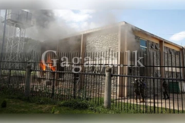 උද්ඝෝෂකයින් පාර්ලිමේන්තු ගොඩනැගිලකට ගිනි තබයි..(VIDEO)