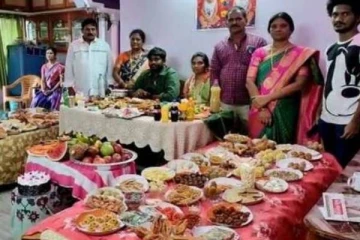 வருங்கால மருமகனுக்கு 365 வகையான உணவுகள் சமைத்து அசத்திய மாமியார்! வைரலாகும் புகைப்படம்