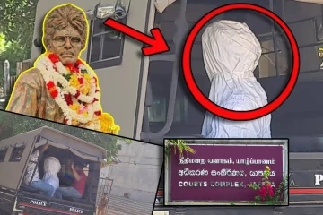 வெள்ளைத் துணியால் மூடியவாறு யாழ். நீதிமன்றில் ஒப்படைக்கப்பட்ட திலீபனின் சிலை!