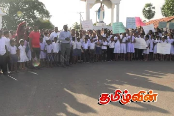 காற்றாலைக்கு எதிராக கட்டைக்காட்டில் வெடித்தது போராட்டம்