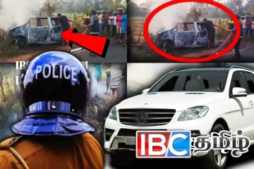 நடு வீதியில் தீப்பற்றி எறிந்த கார் : தமிழர் பகுதியில் சம்பவம்