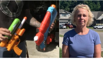 வாட்டர் கன்னில் (Water gun) விளையாடிய பெண்ணுக்கு எதிராக வழக்கு