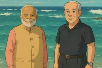 இந்திய இஸ்ரேல் உறவை விளக்கும் ஜிப்​லி புகைப்படம்