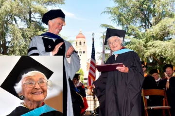 105 வயதில் பட்டமளிப்பு விழாவில் பட்டம் பெற்ற மூதாட்டி