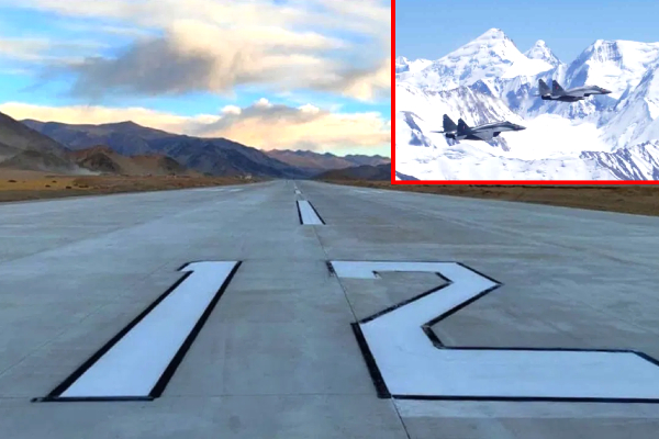 Nyoma airfield Ladakh, Highest airfield in India, LAC airstrip India-China, Advanced Landing Ground Nyoma, Border security infrastructure India, Indian Air Force Nyoma base, Defence airstrip Ladakh, India China LAC developments, Ladakh military airbase 2025, Mudh Nyoma runway altitude India