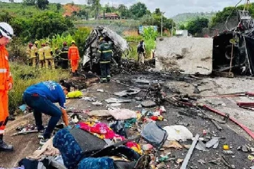 பிரேசிலில் பயங்கர விபத்து ; 32 பேர் வரை பலி