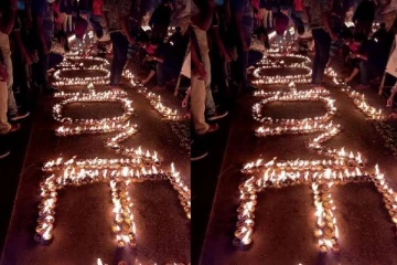 காலிமுகத்திடலில் விளக்குகளால் காட்சிப்படுத்தப்பட்டுள்ள “கோ ஹோம் கோட்டா" (PHOTOS)